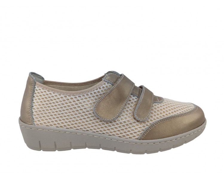 Zapatillas Deportivas De Lona Con Velcro Comfort Para Mujer